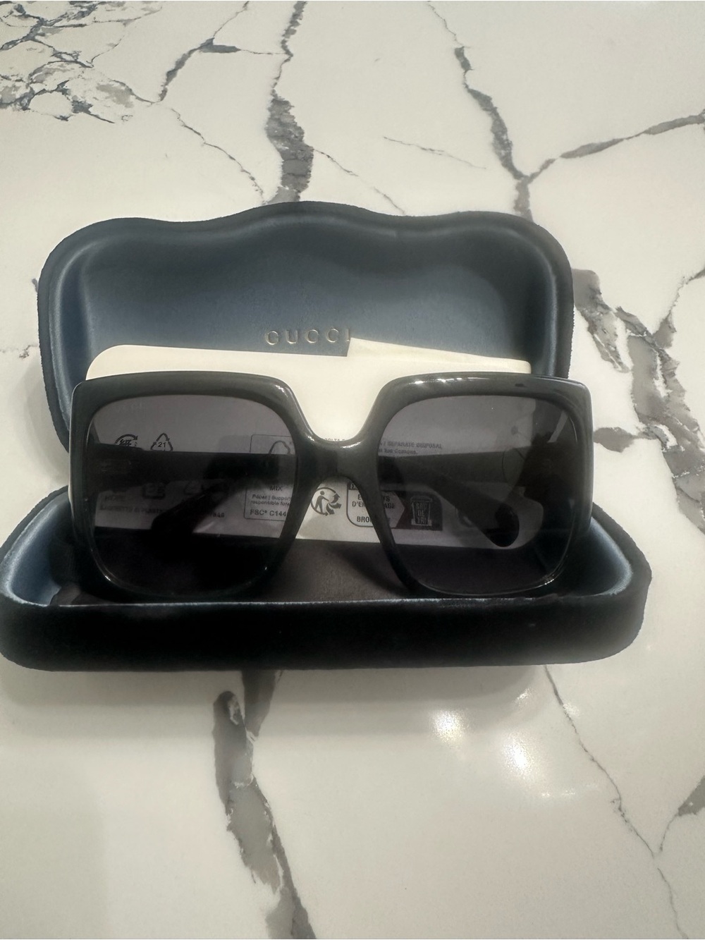 Gucci Black Oversized Square Sunglasses